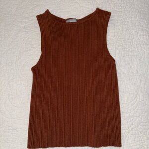 Marled Rust Ribbed Tank Top
